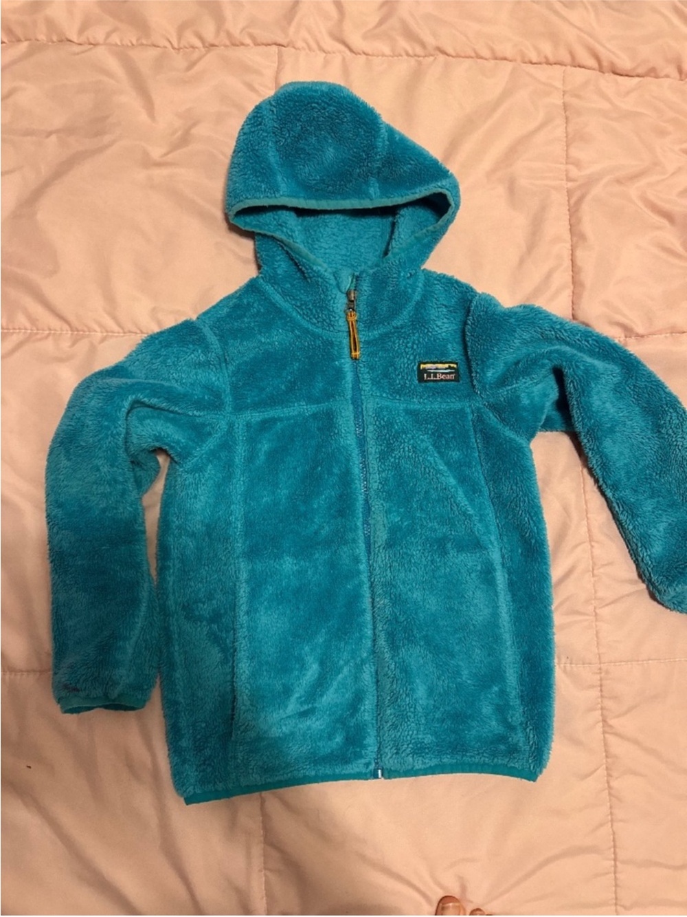 L.L. Bean Kids Teal Plush Fleece Hoodie